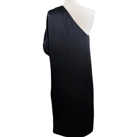 Stella McCartney Italy Draped Silk One Shoulder Cocktail Dress Black 40 US 4/6 - Picture 2 of 10